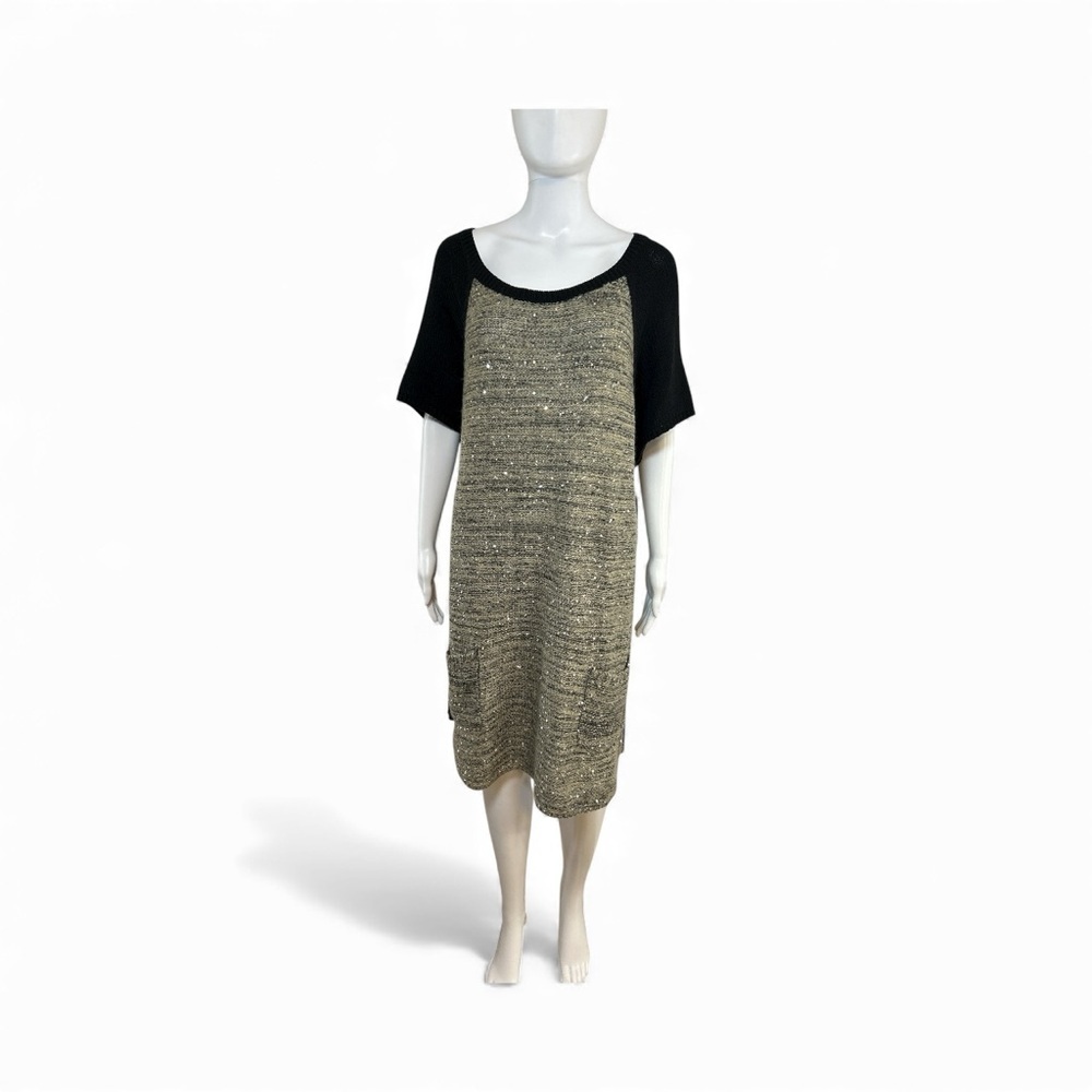 Style & Co. Black and Gold Midi Dress
